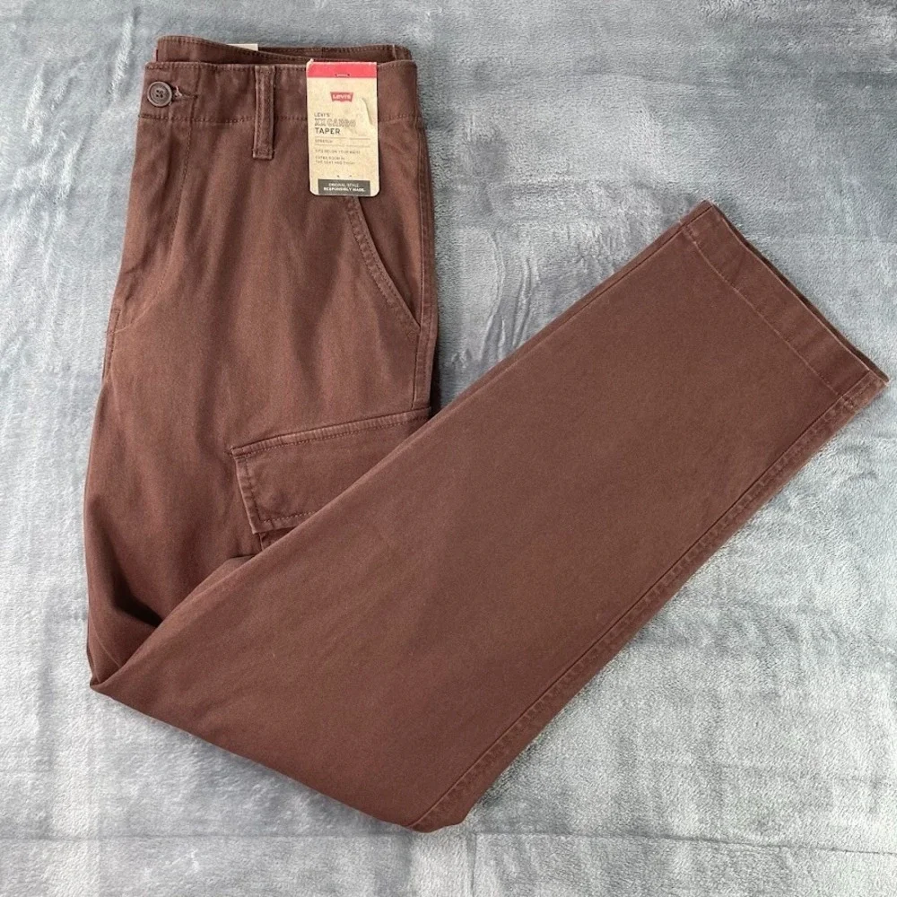 Levi's XX Cargo Pockets‎ Relaxed Tapered Pants 31X32 Men's Brown Stretch Cotton